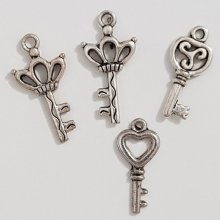 Breloque Clef N°34 Argent lot de 4 pièces