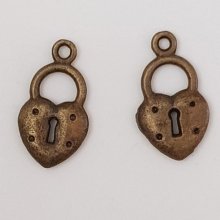 Breloque cadenas serrure N°08 Bronze