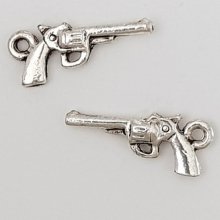 Breloque revolver pistolet N°01 Argent