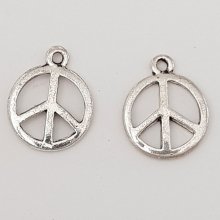 Breloque Peace & Love N°03 Argent x 10 pièces