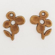 Breloque Fleur Métal N°051 Bronze