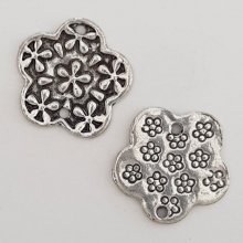 Breloque Fleur Métal N°079 Argent