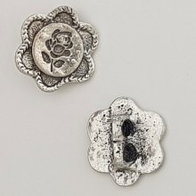 Breloque Fleur Métal N°084 Argent