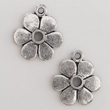 Breloque Fleur Métal N°115 Argent