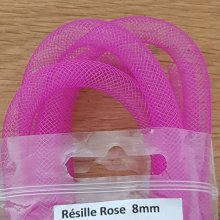 Résille Tubulaire Uni 08 mm Rose Fluo