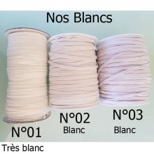 Elastique plat 5 mm Blanc N°03 X 10 Mètres