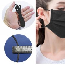 10 mètres Élastique masque Polyester rond 2.5 mm Noir