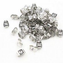 10 Poussoirs Boucles d'oreilles argent Vieilli