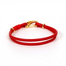 Bracelet Européen Double Uni Rouge