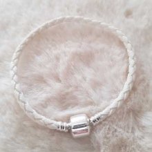 Bracelet Clip Européen tressé Uni 01 DU 15 AU 23 CM Blanc 02