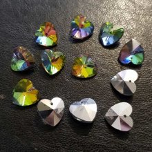 Breloque Pendentif en verre facetté Coeur N°01-05