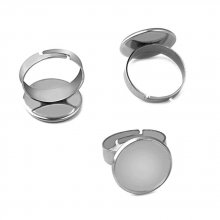 1 support cabochon bague de 12 mm Argent N°04