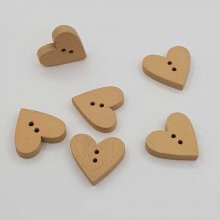 Bouton bois coeur beige N°01-06