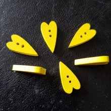 Bouton bois coeur jaune N°02-04