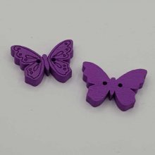 Bouton bois papillon mauve N°01-03