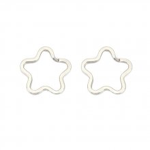 Anneau porte clés forme fleur Acier Inoxydable 34 x 35 mm