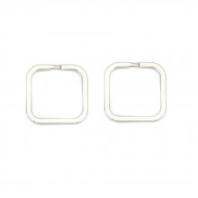 Anneau porte clés forme carré Acier Inoxydable 30 x 30 mm