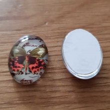 Cabochon Ovale 13 x 18 mm Papillon N°05