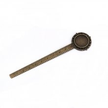 3 marque-pages règle cabochon 20 mm N°01 Bronze