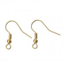 Support boucle d'oreille N°24 Hameçon plaqué or 18 K x 2 paires