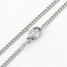 Collier N°14 en acier inoxydable 50 cm Argent