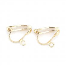 Support Boucle d'oreille Clip en cuivre plaqué Or 18K N°01