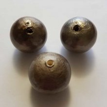 Perle Ronde Papier Maché GT 30mm Taupe