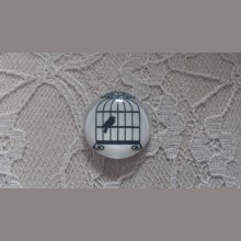 cabochon rond en verre 10mm oiseaux 015 