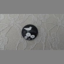 cabochon rond en verre 10mm oiseaux 012 