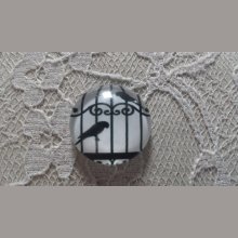 cabochon rond en verre 10mm oiseaux 008 