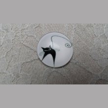 cabochon rond en verre 10mm chat 019 