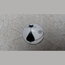 cabochon rond en verre 10mm chat 017 