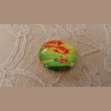 cabochon rond en verre 20mm fleur 01-051 