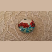 cabochon rond en verre 20mm fleur 01-047 