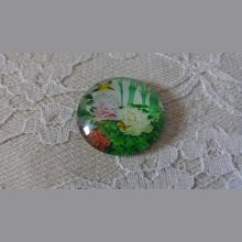 cabochon rond en verre 20mm fleur 01-041 