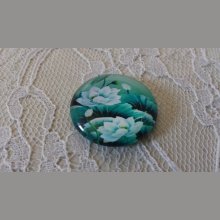 cabochon rond en verre 20mm fleur 01-036 