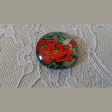 cabochon rond en verre 20mm fleur 01-035 