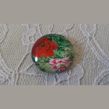 cabochon rond en verre 20mm fleur 01-029 