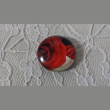 cabochon rond en verre 20mm fleur 01-027 