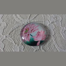 cabochon rond en verre 20mm fleur 01-025 