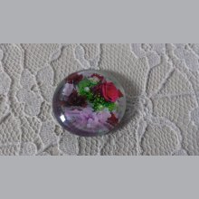 cabochon rond en verre 20mm fleur 01-020 