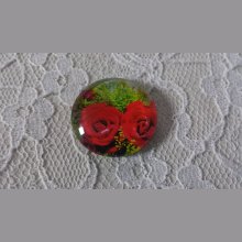 cabochon rond en verre 20mm fleur 01-019 