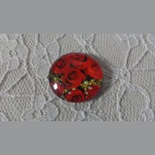 cabochon rond en verre 20mm fleur 01-017 