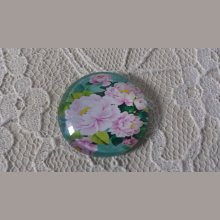 cabochon rond en verre 20mm fleur 01-013 