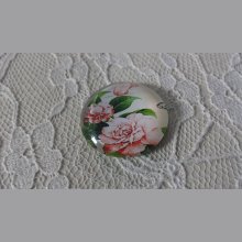 cabochon rond en verre 20mm fleur 01-009 