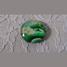 cabochon rond en verre 20mm fleur 01-008 