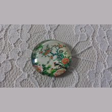 cabochon rond en verre 20mm fleur 01-006 