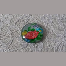 cabochon rond en verre 20mm fleur 01-005 