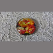 cabochon rond en verre 20mm fleur 01-004 