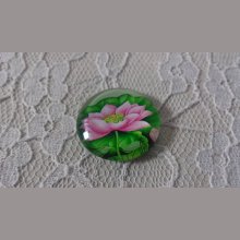 cabochon rond en verre 20mm fleur 01-003 